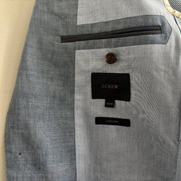 J Crew Blue Linen-Wool Unstructured Ludlow Slim Suit- 40 Pants 31 x 30 - Picture 6 of 16